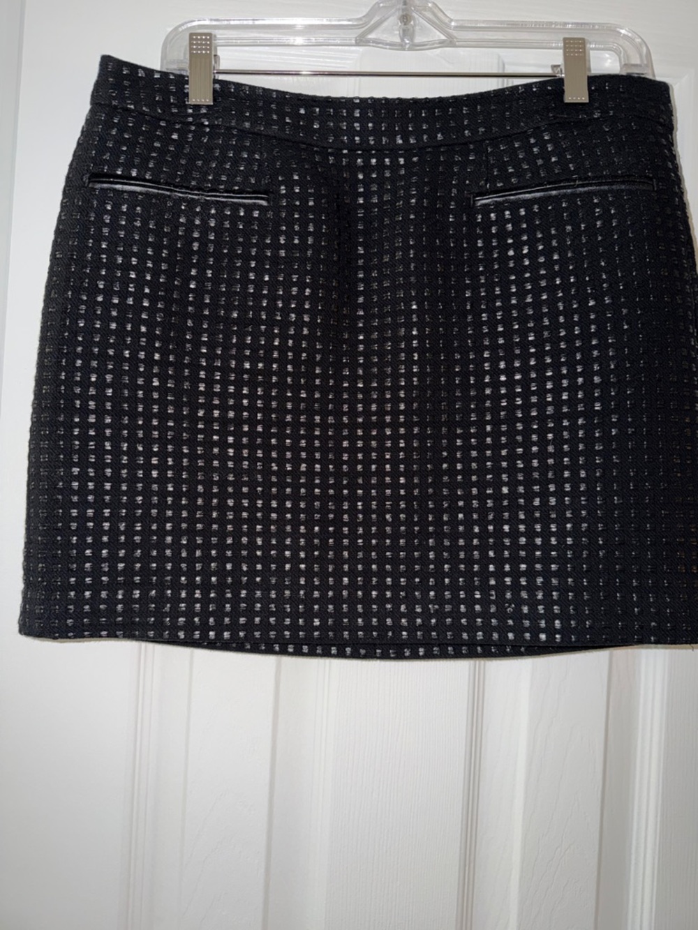 GAP Black Textured Mini Skirt with Subtle Grid
